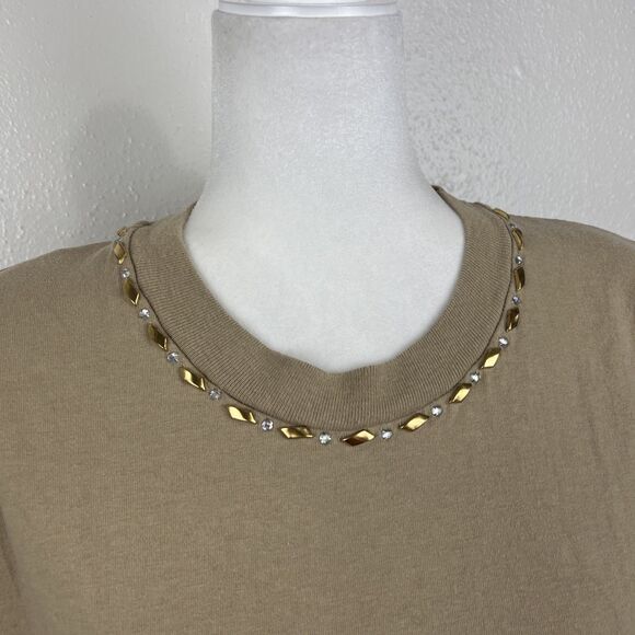 Vintage Clodia Dee Shirt Women Medium Brown Gold Cotton Animal Embroidered Tee - Picture 7 of 16